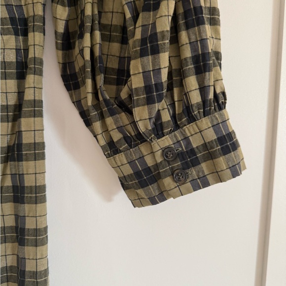 GANNI green plaid mini dress - Picture 7 of 7